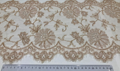 リバーレース  HEA0127-01-035 中巾 巾：約35㎝　ﾍﾞｰｼﾞｭ/BEIGE DEGRADE AUCUNE