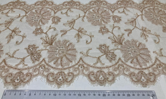 リバーレース  HEA0127-01-035 中巾 巾：約35㎝　ﾍﾞｰｼﾞｭ/BEIGE DEGRADE AUCUNE